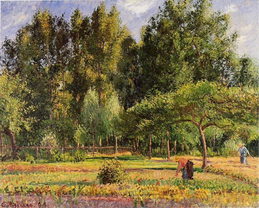 Wikioo.org - The Encyclopedia of Fine Arts - Painting, Artwork by Camille Pissarro - Poplars, Afternoon in Eragny