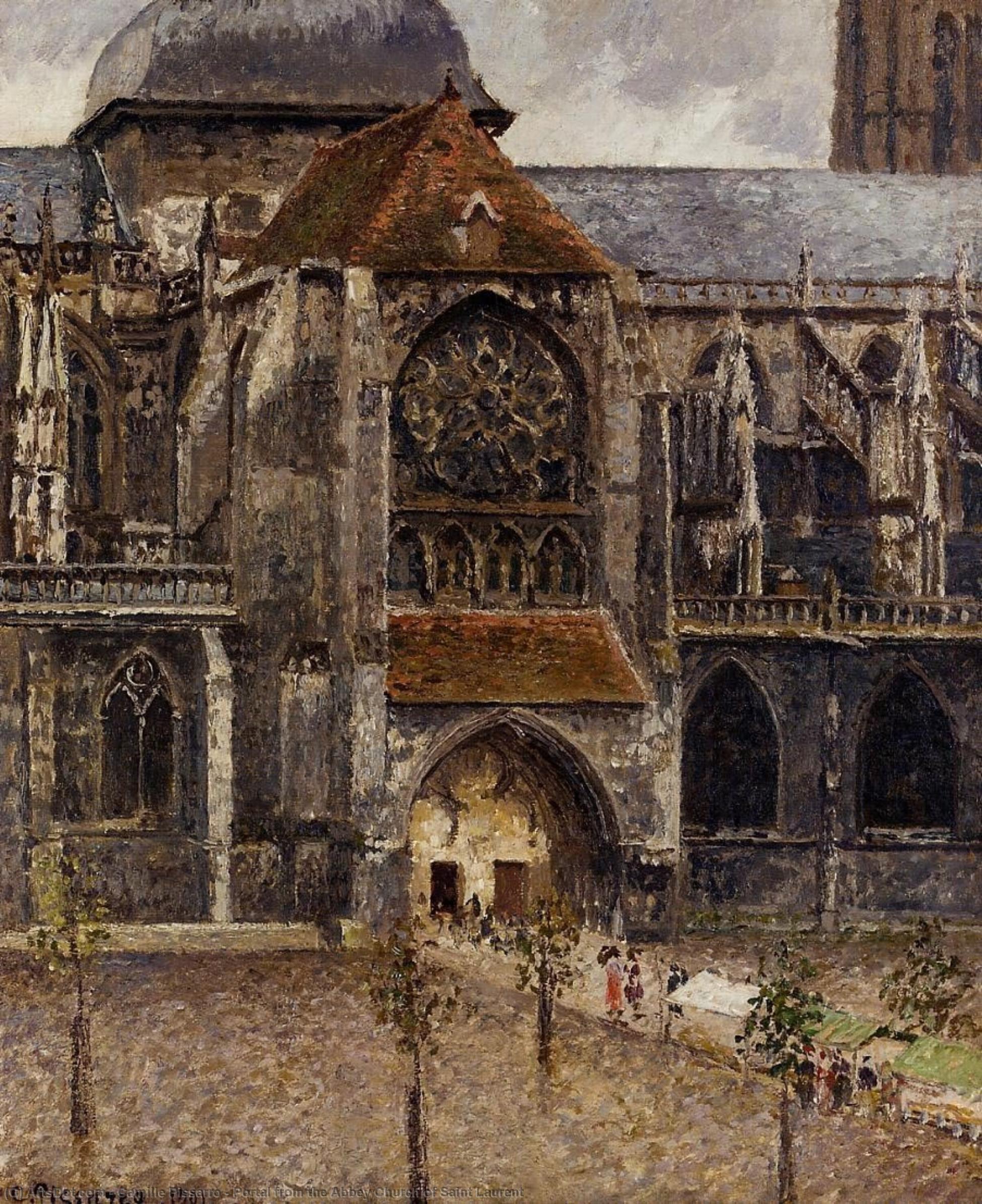 Wikioo.org - The Encyclopedia of Fine Arts - Painting, Artwork by Camille Pissarro - Portal from the Abbey Church of Saint Laurent