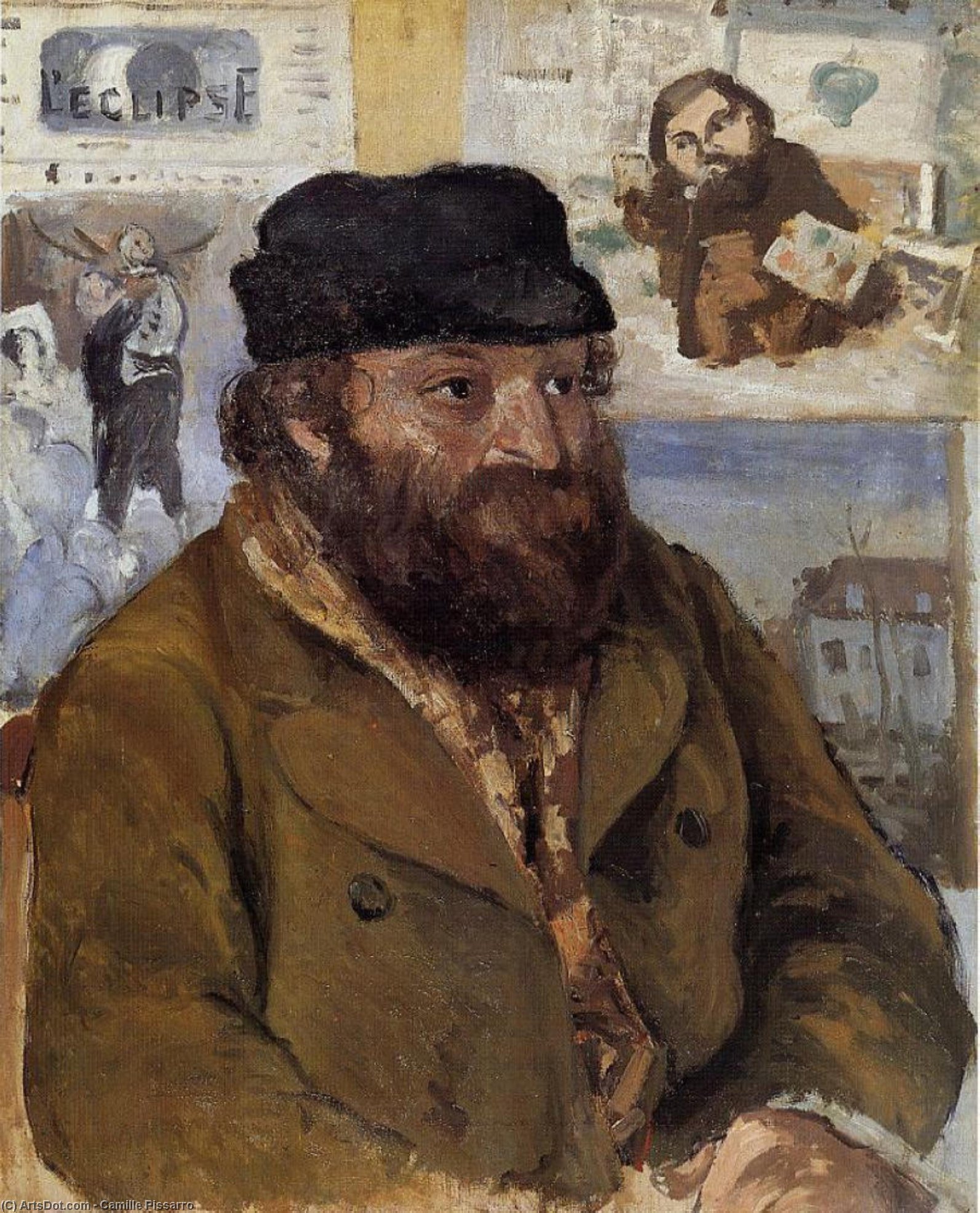 Wikioo.org - The Encyclopedia of Fine Arts - Painting, Artwork by Camille Pissarro - Portrait of Paul Cezanne