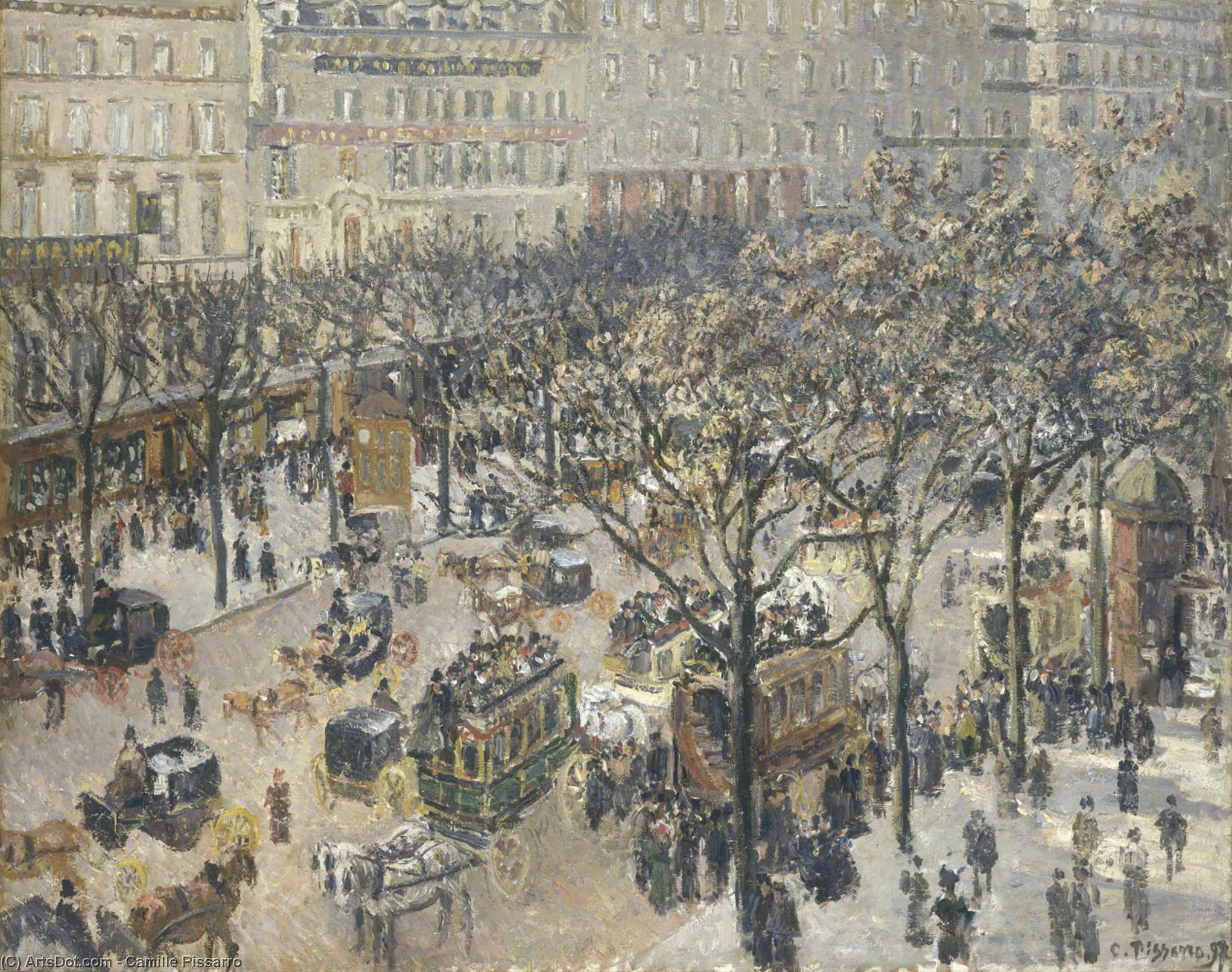 Wikioo.org - The Encyclopedia of Fine Arts - Painting, Artwork by Camille Pissarro - Rain Effects