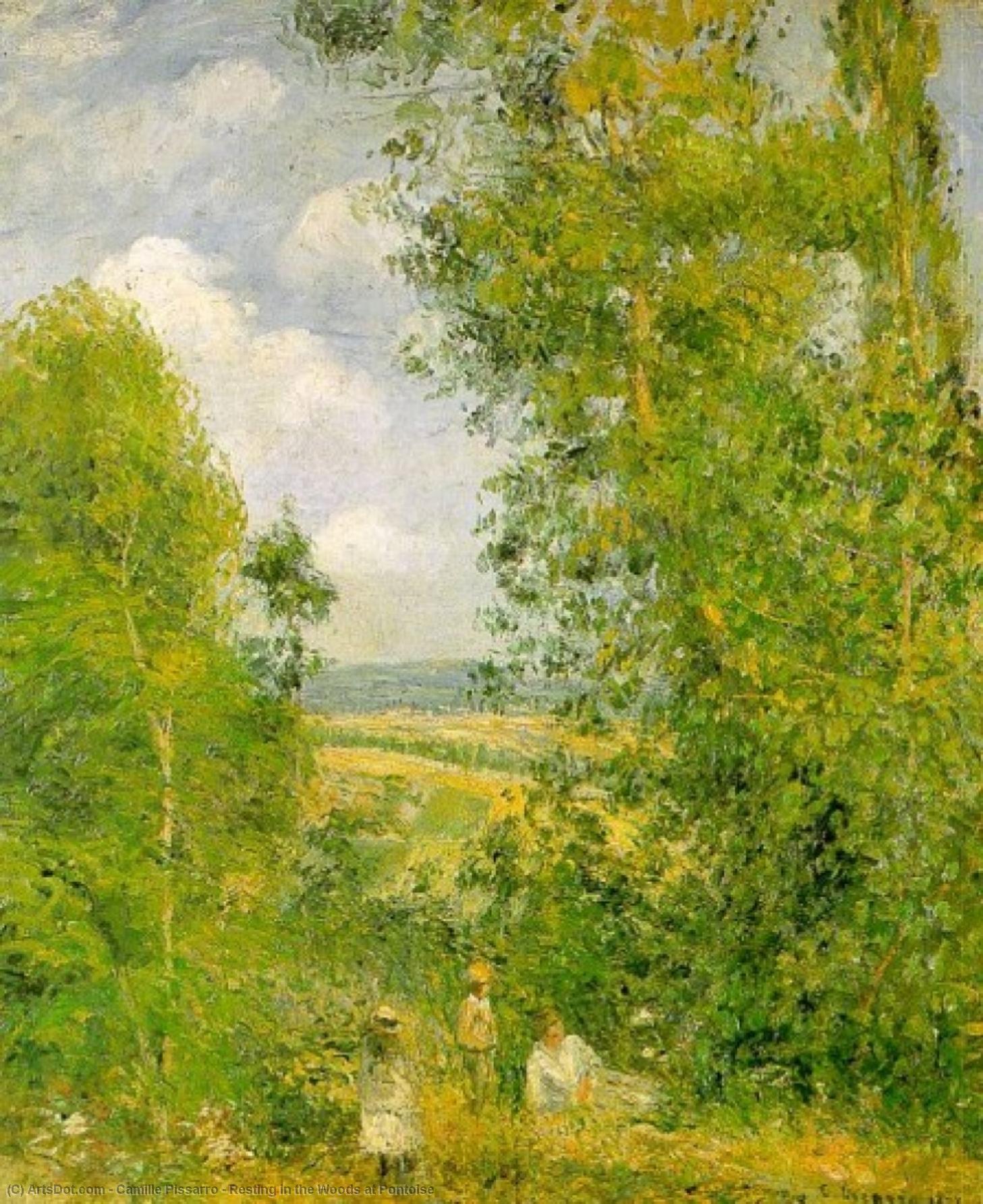 Wikioo.org - The Encyclopedia of Fine Arts - Painting, Artwork by Camille Pissarro - Resting in the Woods at Pontoise