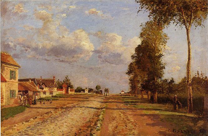 Wikioo.org - The Encyclopedia of Fine Arts - Painting, Artwork by Camille Pissarro - Road to Racquencourt