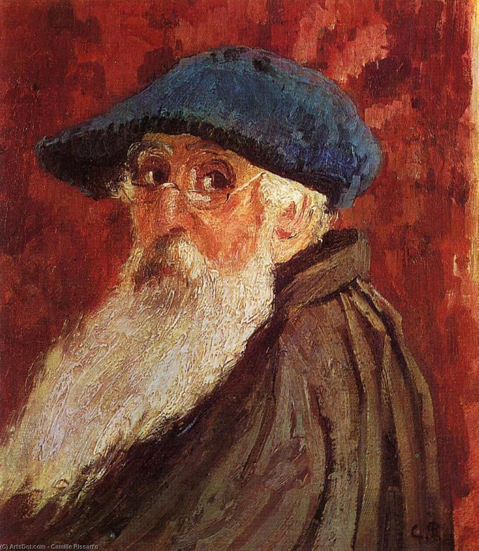 Wikoo.org - موسوعة الفنون الجميلة - اللوحة، العمل الفني Camille Pissarro - Self Portrait 1