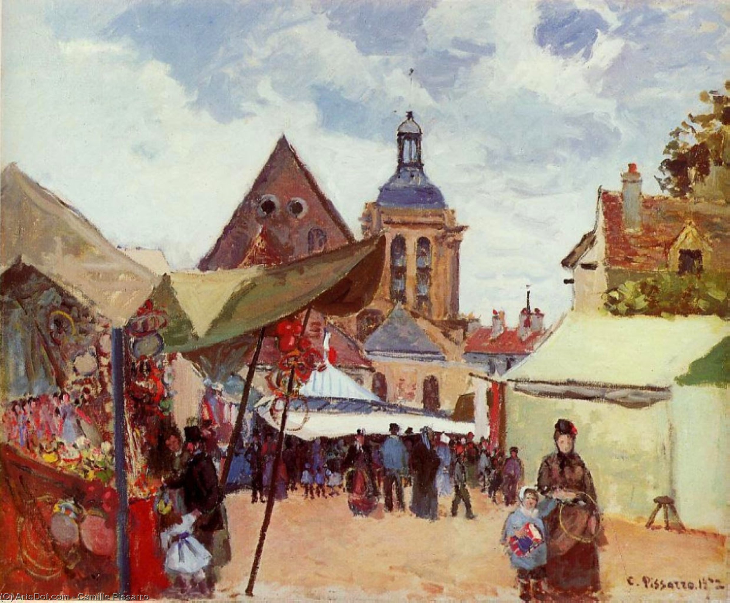 Wikioo.org - The Encyclopedia of Fine Arts - Painting, Artwork by Camille Pissarro - September Celebration, Pontoise