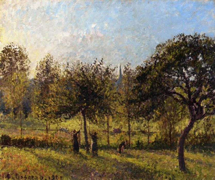 WikiOO.org - Encyclopedia of Fine Arts - Maalaus, taideteos Camille Pissarro - Setting Sun, Autumn in Eragny