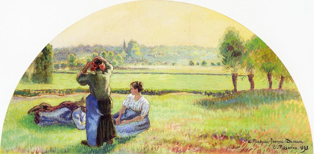 WikiOO.org - 백과 사전 - 회화, 삽화 Camille Pissarro - Siesta in the Fields