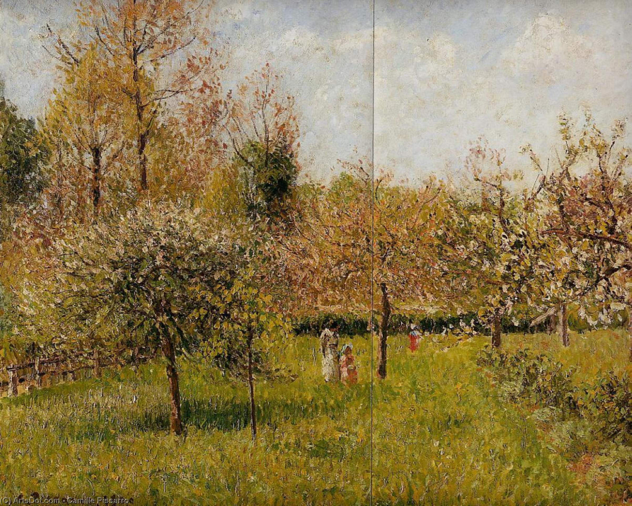 Wikioo.org - The Encyclopedia of Fine Arts - Painting, Artwork by Camille Pissarro - Spring at Eragny