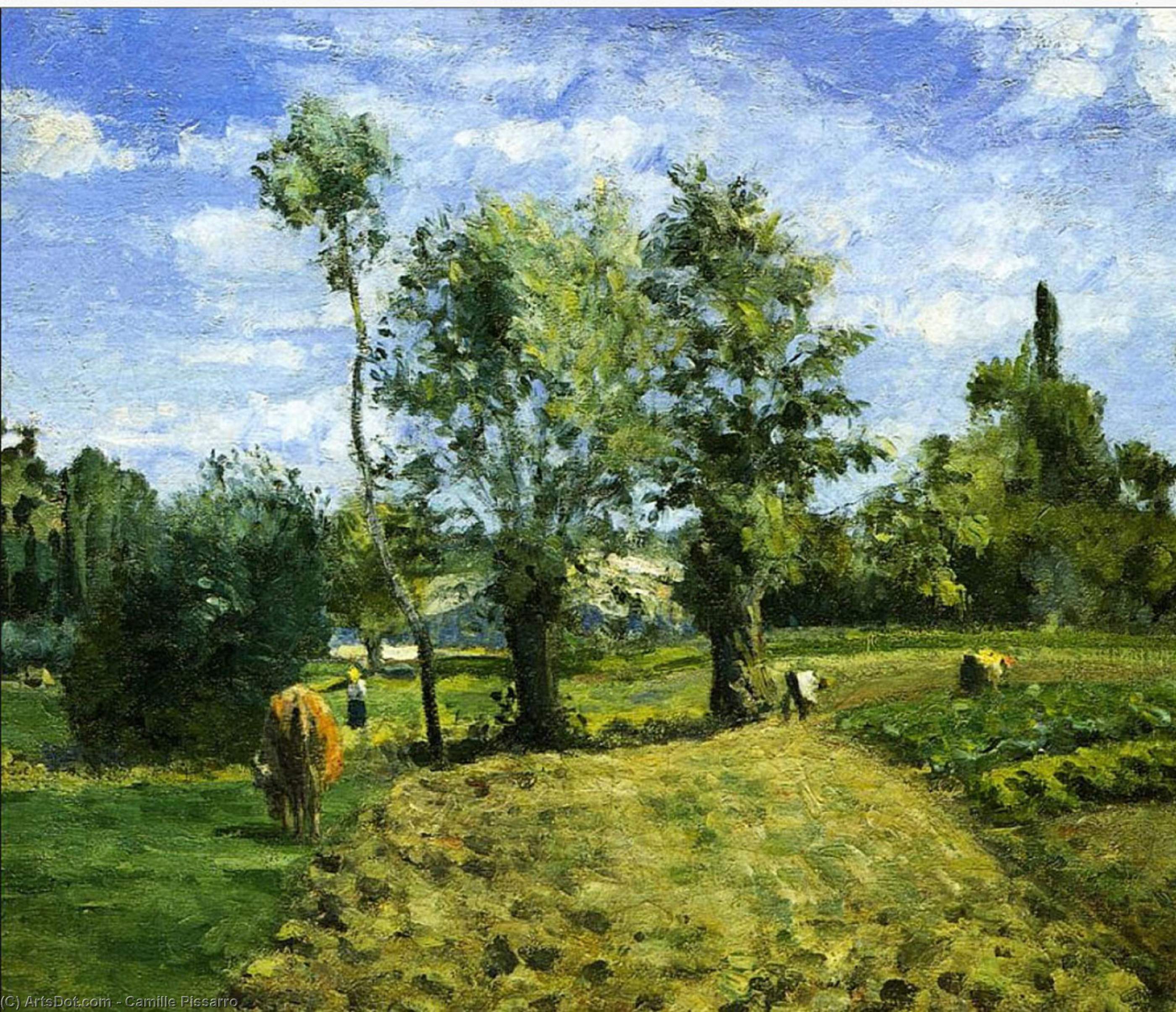 Wikioo.org – La Enciclopedia de las Bellas Artes - Pintura, Obras de arte de Camille Pissarro - primavera mañana , Pontoise