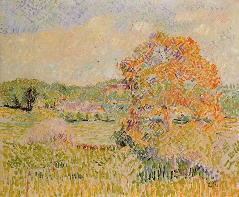 WikiOO.org - Εγκυκλοπαίδεια Καλών Τεχνών - Ζωγραφική, έργα τέχνης Camille Pissarro - Springtime at Eragny (study)