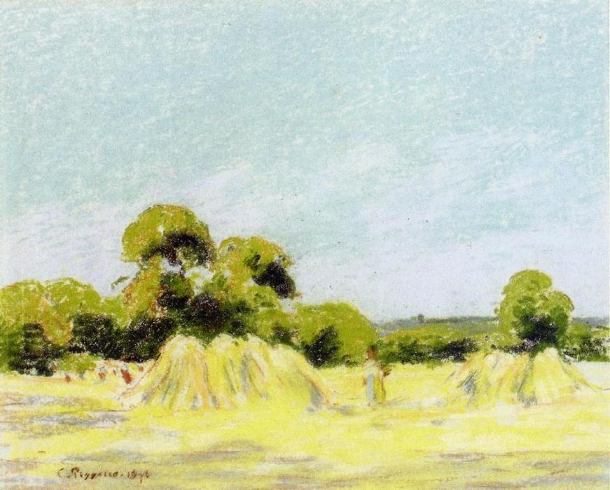WikiOO.org - Enciklopedija likovnih umjetnosti - Slikarstvo, umjetnička djela Camille Pissarro - Study for The Harvest at Montfoucault