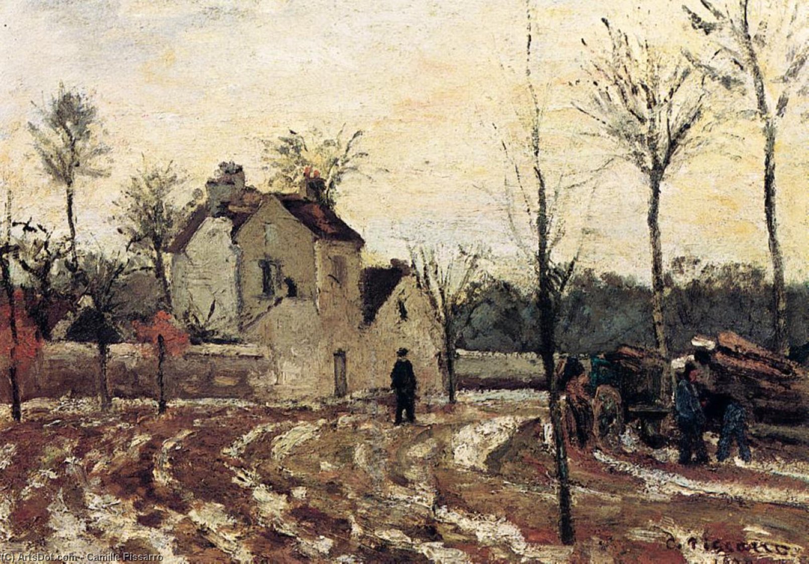 Wikioo.org - The Encyclopedia of Fine Arts - Painting, Artwork by Camille Pissarro - Thaw, Pontoise