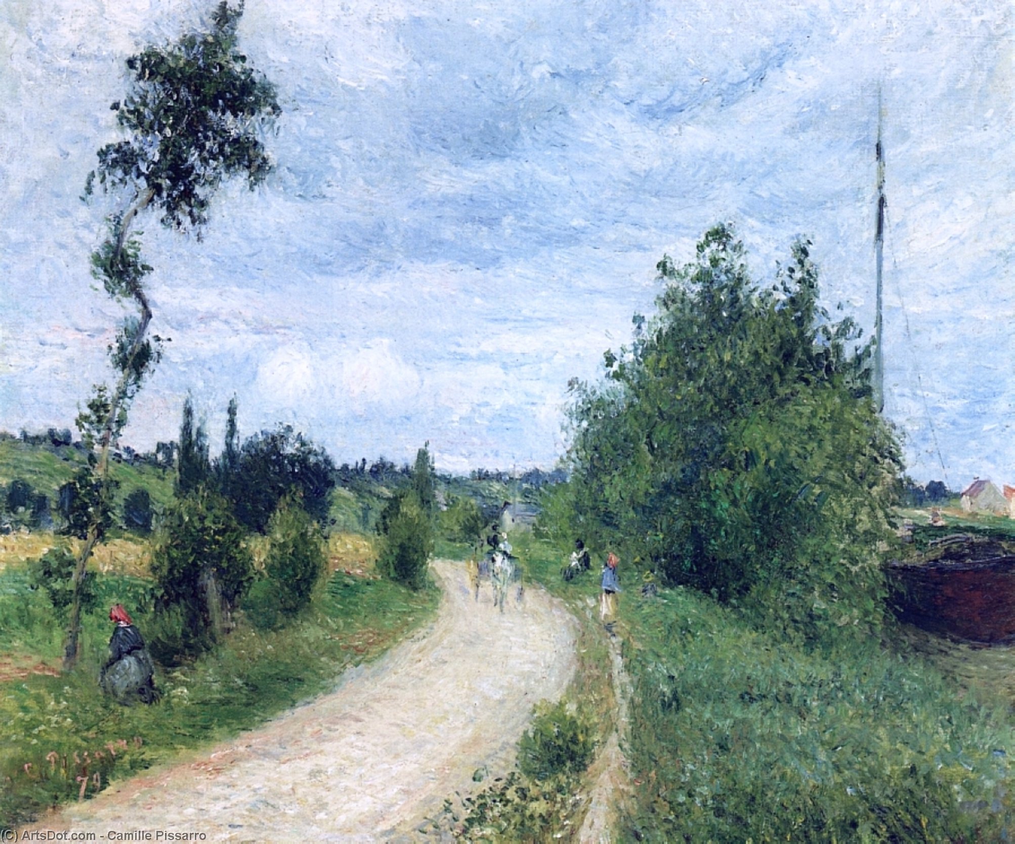 Wikioo.org - The Encyclopedia of Fine Arts - Painting, Artwork by Camille Pissarro - The Auvers Road, Pontoise