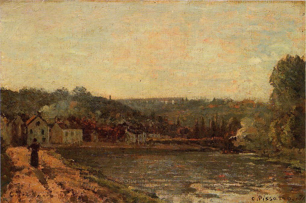 Wikioo.org - สารานุกรมวิจิตรศิลป์ - จิตรกรรม Camille Pissarro - The Banks of the Seine at Bougival