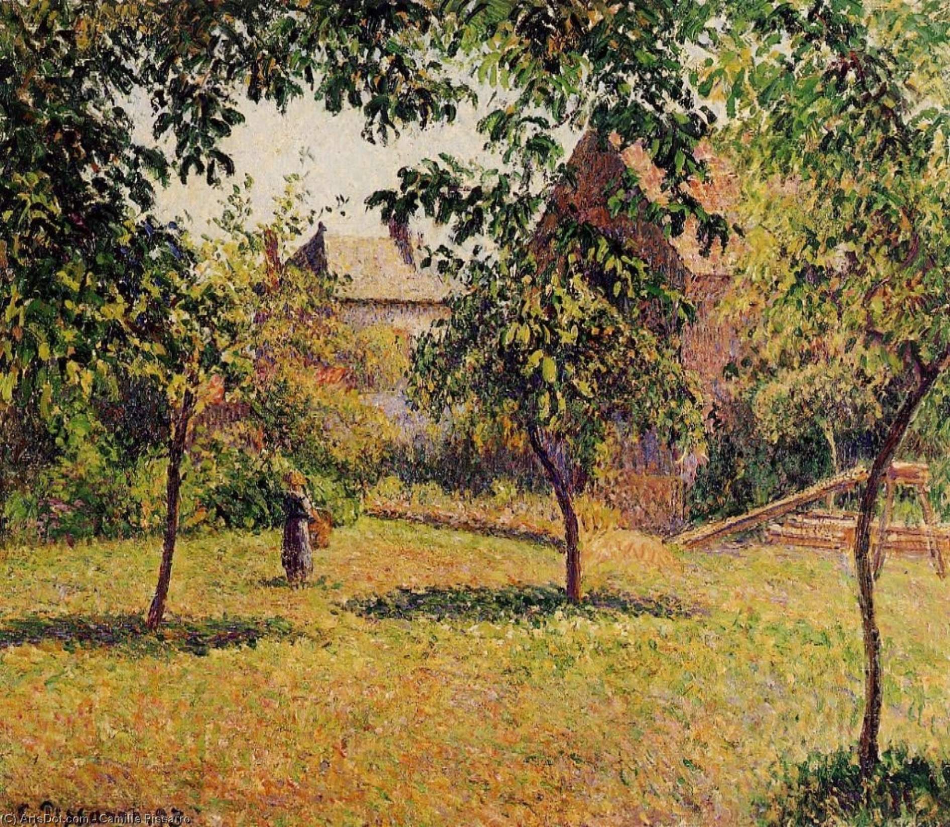 WikiOO.org - Encyclopedia of Fine Arts - Maalaus, taideteos Camille Pissarro - The Barn, Morning, Eragny