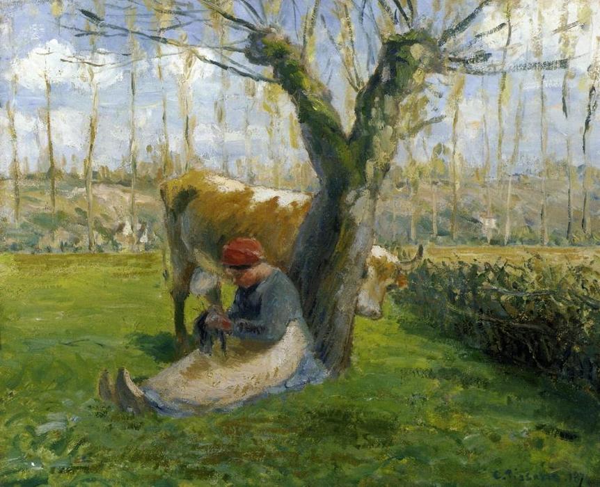 Wikioo.org - สารานุกรมวิจิตรศิลป์ - จิตรกรรม Camille Pissarro - The Cowherd 2