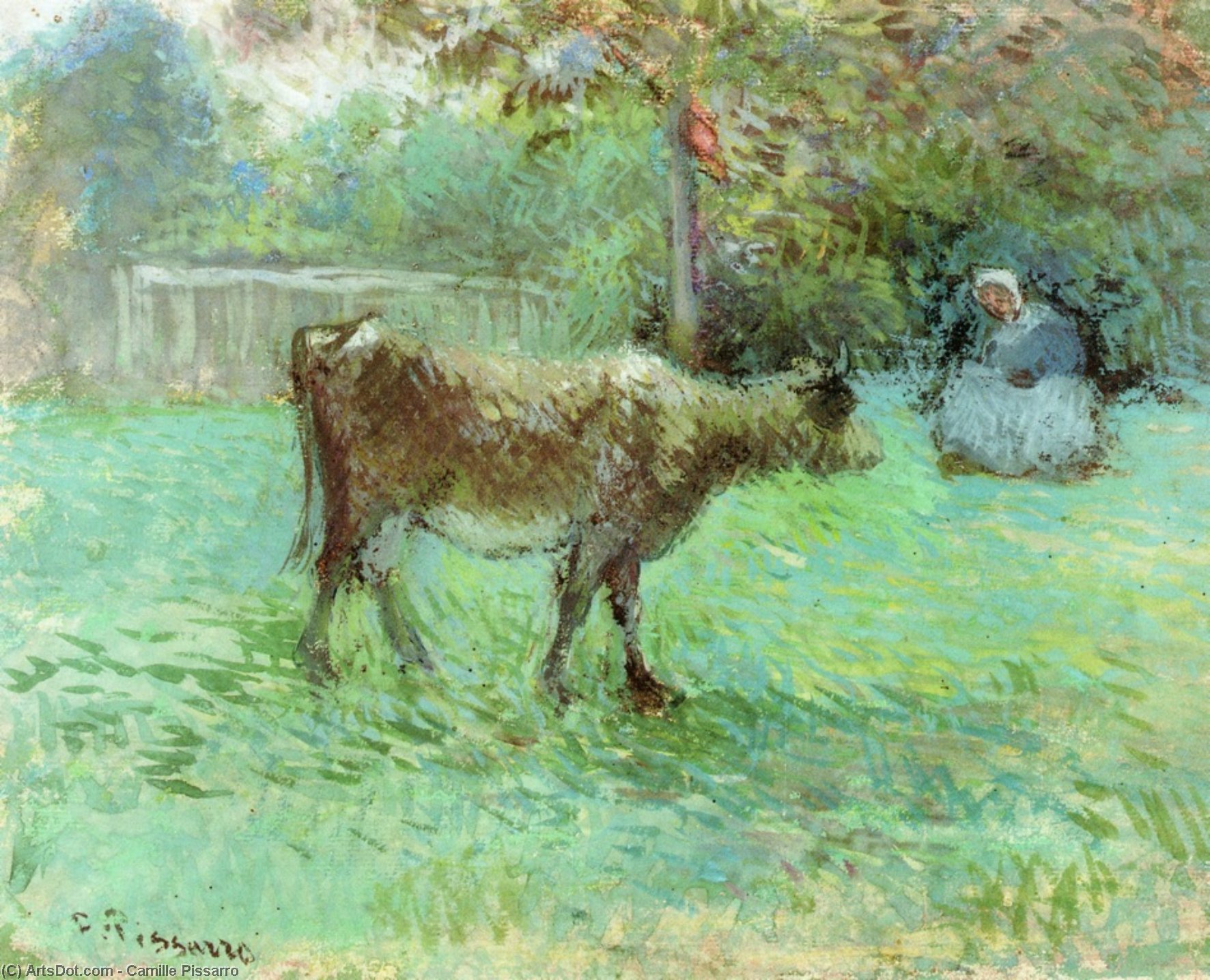 Wikioo.org - Die Enzyklopädie bildender Kunst - Malerei, Kunstwerk von Camille Pissarro - Das Cowherd