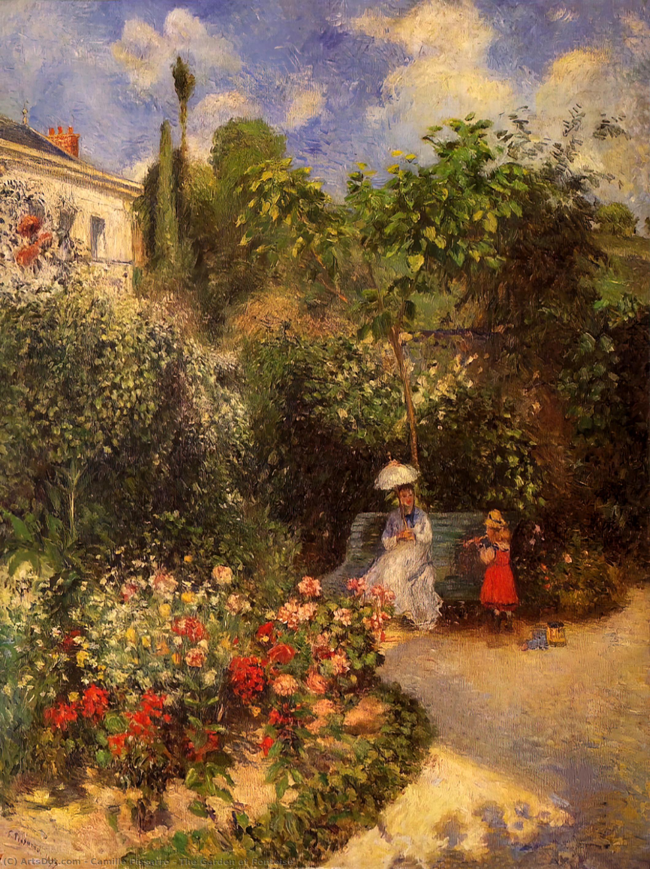 Wikioo.org - The Encyclopedia of Fine Arts - Painting, Artwork by Camille Pissarro - The Garden at Pontoise