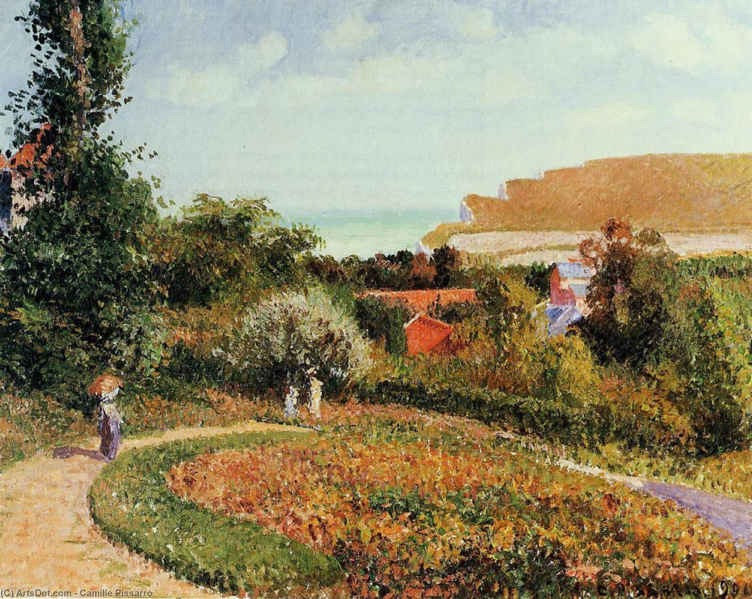 Wikioo.org - The Encyclopedia of Fine Arts - Painting, Artwork by Camille Pissarro - The Garden of the Hotel Berneval