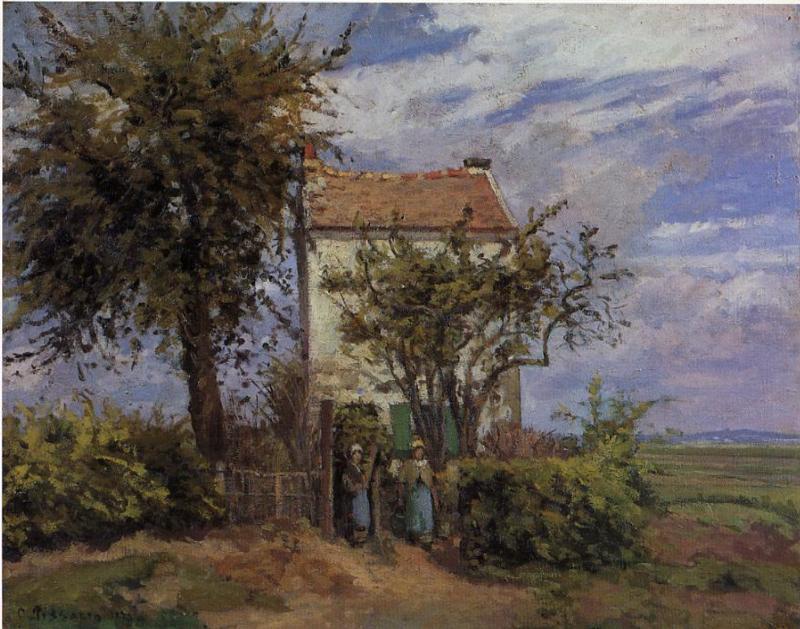 Wikioo.org - The Encyclopedia of Fine Arts - Painting, Artwork by Camille Pissarro - The House in the Fields, Rueil