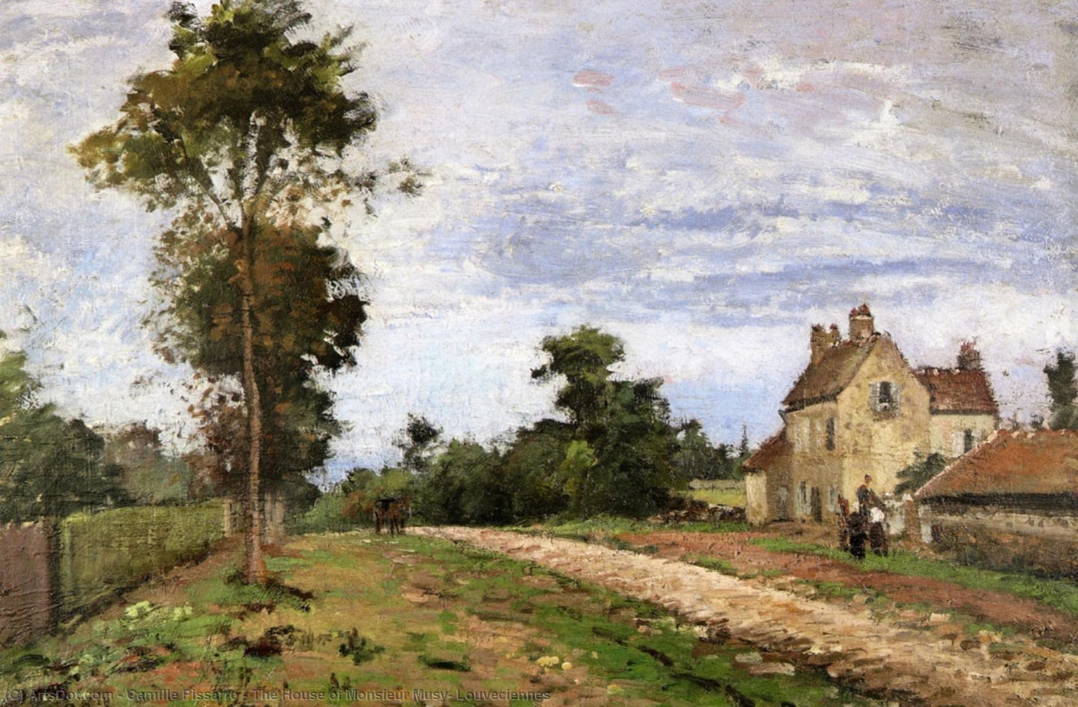 Wikioo.org – La Enciclopedia de las Bellas Artes - Pintura, Obras de arte de Camille Pissarro - la casa de monsieur musy , Louveciennes