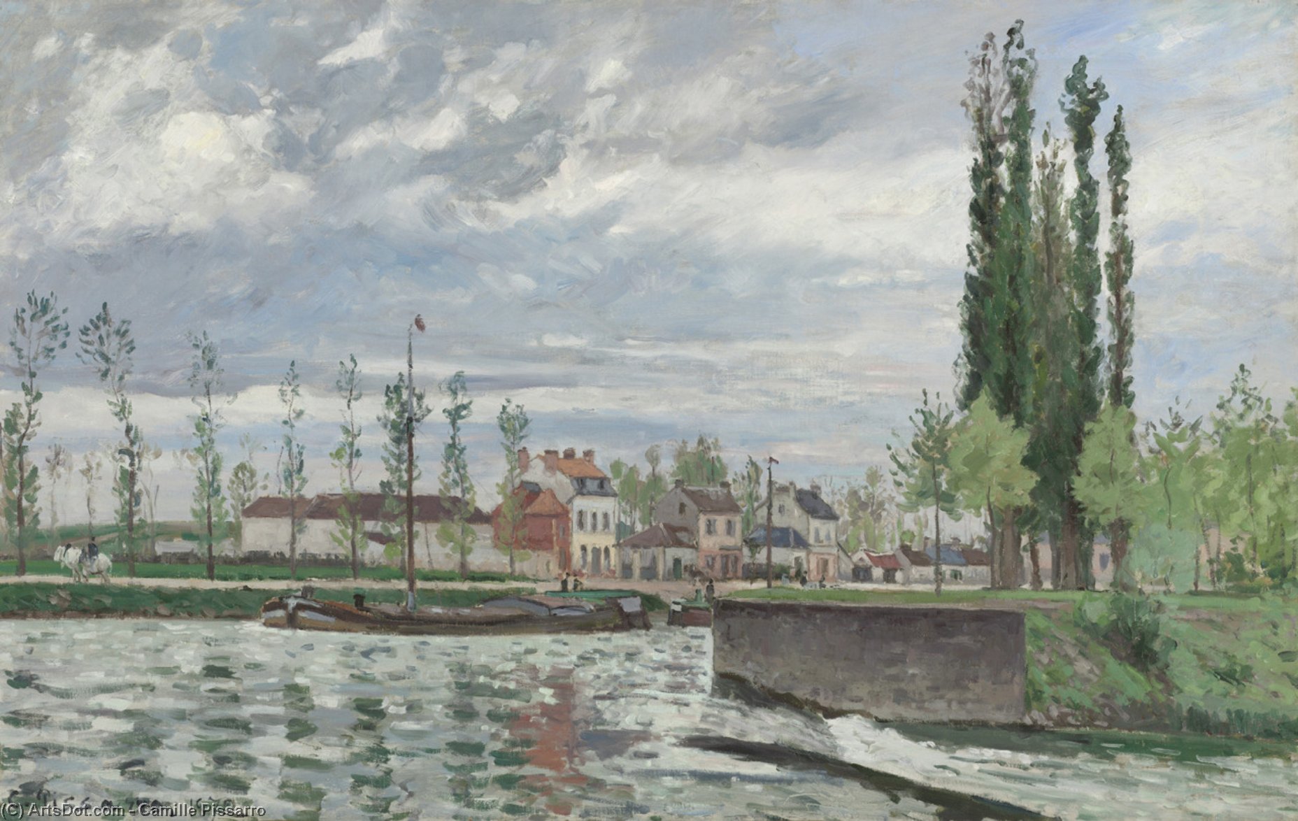 Wikioo.org - The Encyclopedia of Fine Arts - Painting, Artwork by Camille Pissarro - The Lock at Pontoise 1