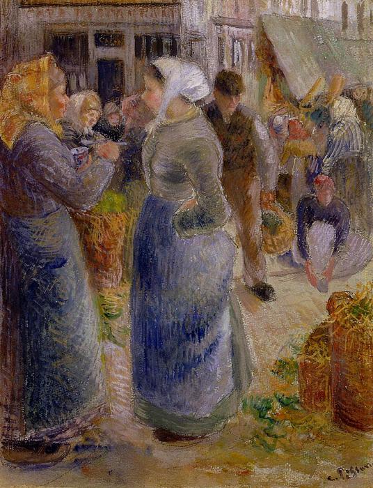 Wikioo.org – La Enciclopedia de las Bellas Artes - Pintura, Obras de arte de Camille Pissarro - el mercado