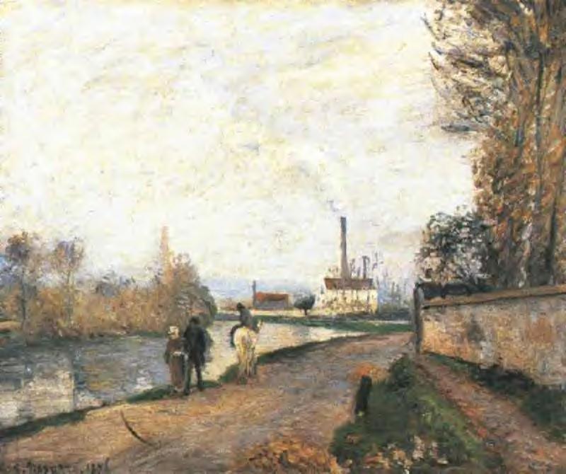 Wikioo.org - The Encyclopedia of Fine Arts - Painting, Artwork by Camille Pissarro - The Oise at Pontoise in Bad Weather