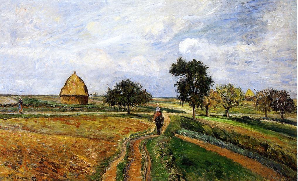 WikiOO.org - Encyclopedia of Fine Arts - Maleri, Artwork Camille Pissarro - The Old Ennery Road in Pontoise