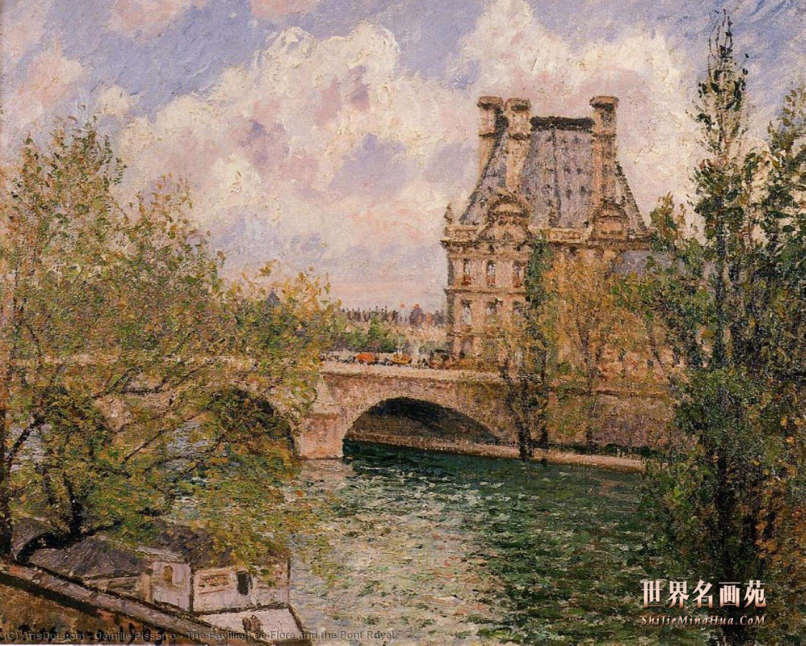 WikiOO.org - Encyclopedia of Fine Arts - Maleri, Artwork Camille Pissarro - The Pavillion de Flore and the Pont Royal