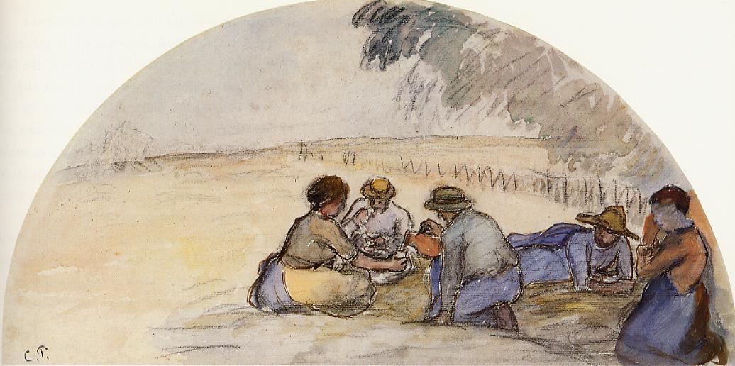 WikiOO.org - Encyclopedia of Fine Arts - Maleri, Artwork Camille Pissarro - The Picnic