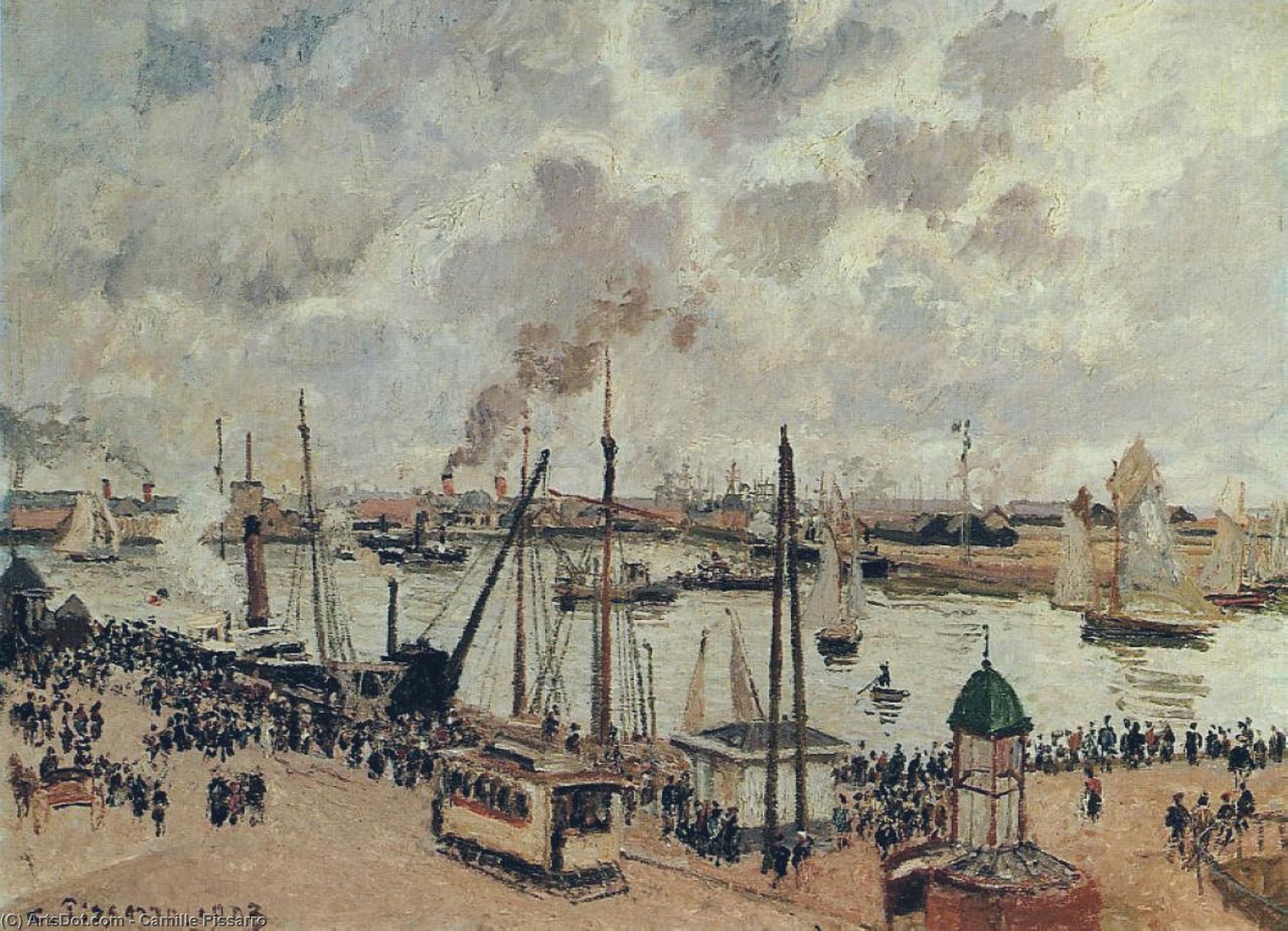 WikiOO.org - Encyclopedia of Fine Arts - Maľba, Artwork Camille Pissarro - The Port of Le Havre - High Tide