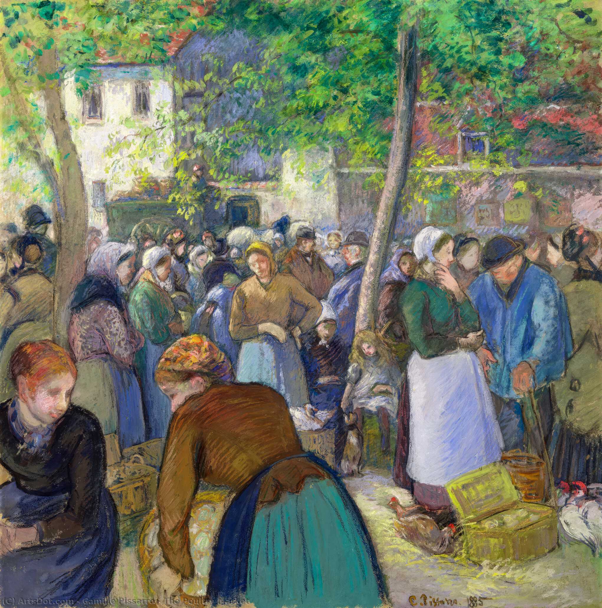 Wikioo.org - Encyklopedia Sztuk Pięknych - Malarstwo, Grafika Camille Pissarro - The Poultry Market