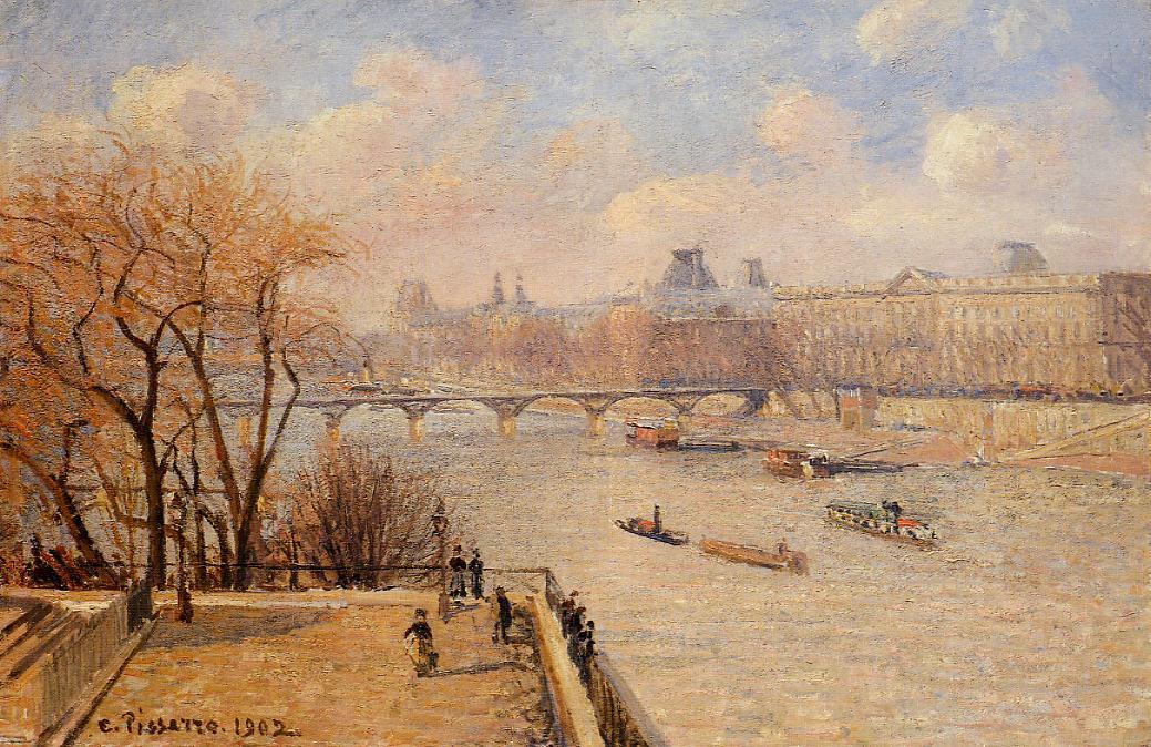 WikiOO.org - Encyclopedia of Fine Arts - Maleri, Artwork Camille Pissarro - The Raised Terrace of the Pont Neuf