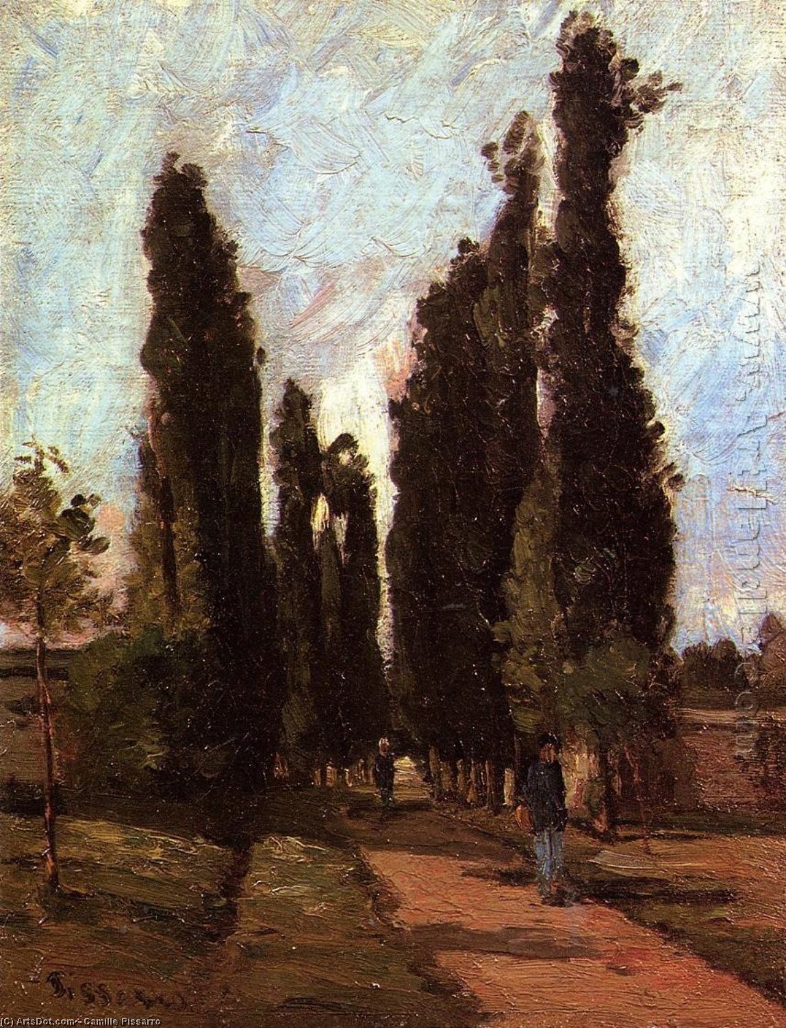 Wikioo.org – L'Encyclopédie des Beaux Arts - Peinture, Oeuvre de Camille Pissarro - la route