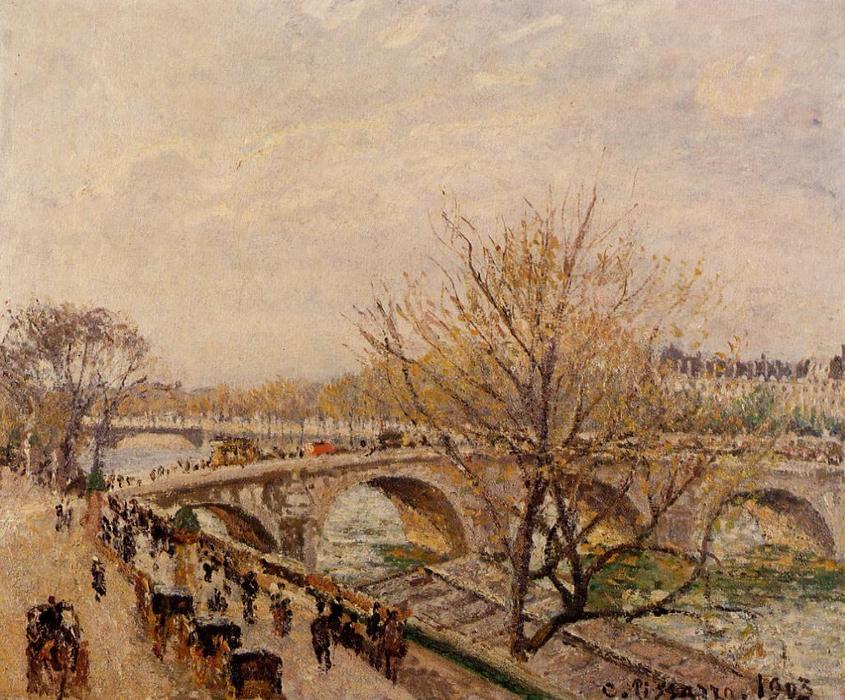 Wikioo.org - The Encyclopedia of Fine Arts - Painting, Artwork by Camille Pissarro - The Seine at Paris, Pont Royal