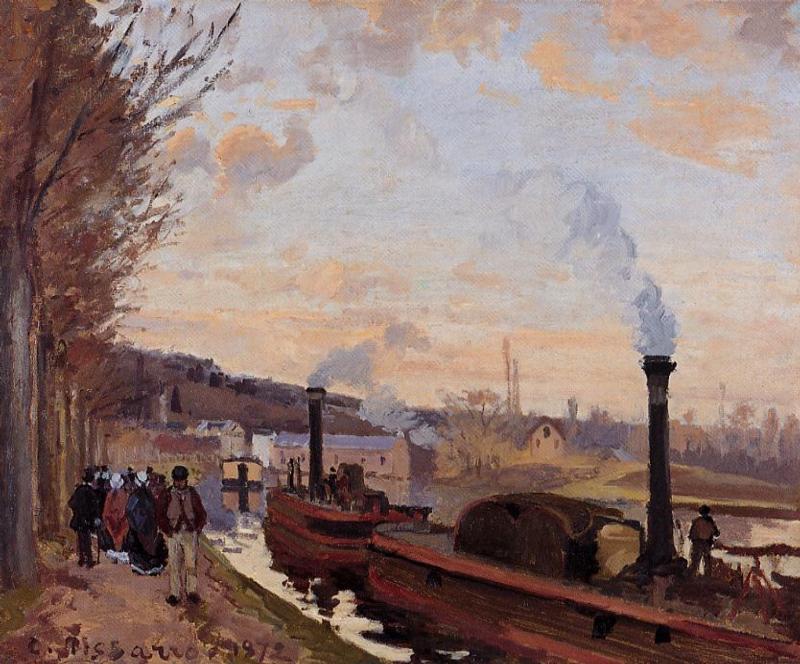 Wikioo.org - The Encyclopedia of Fine Arts - Painting, Artwork by Camille Pissarro - The Seine at Port Marly