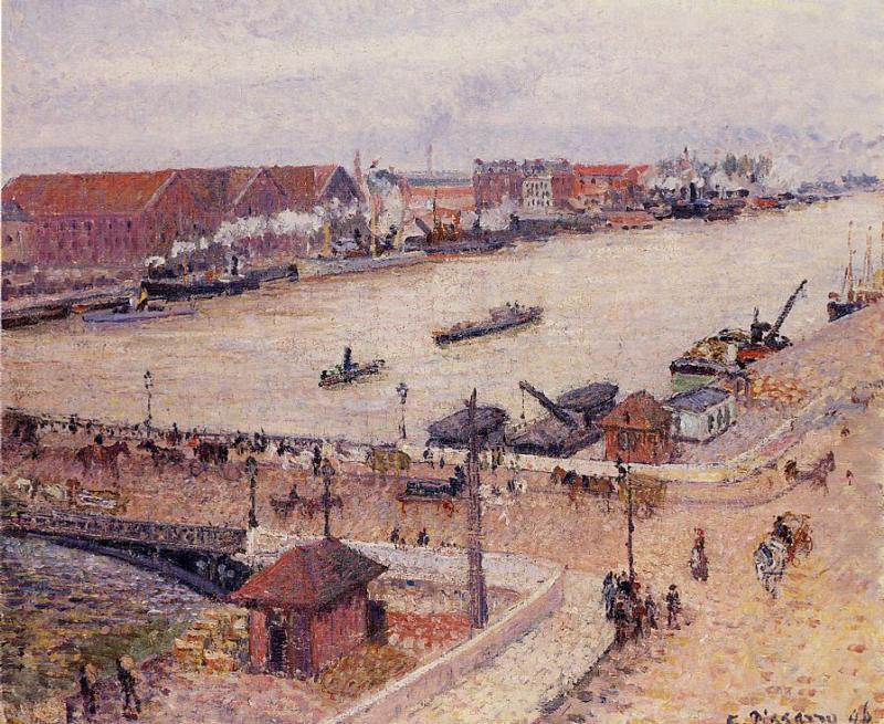 Wikioo.org - The Encyclopedia of Fine Arts - Painting, Artwork by Camille Pissarro - The Seine in Flood, Rouen