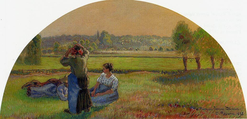 Wikioo.org - Encyklopedia Sztuk Pięknych - Malarstwo, Grafika Camille Pissarro - The Siesta in the Fields