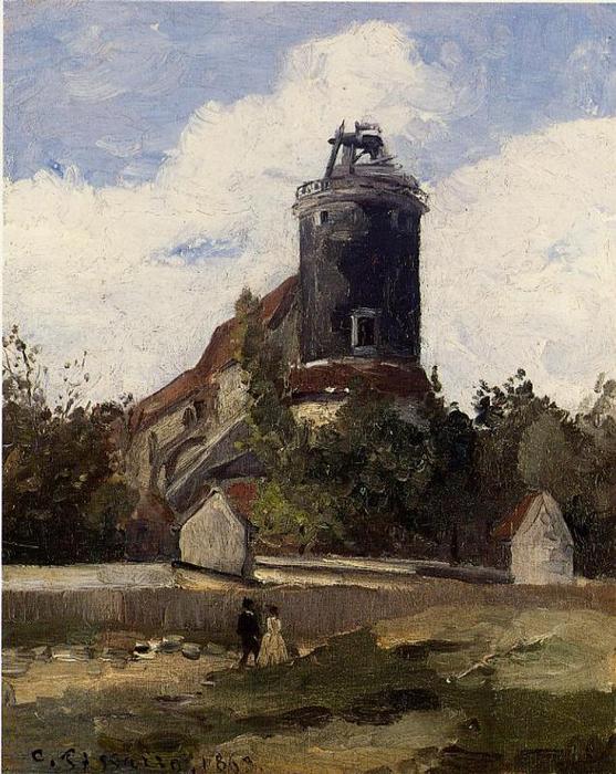 Wikioo.org - The Encyclopedia of Fine Arts - Painting, Artwork by Camille Pissarro - The Telegraph Tower at Montmartre