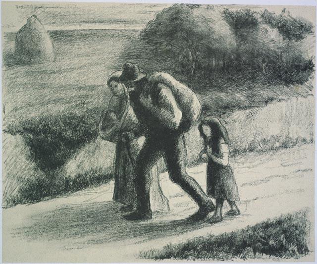 WikiOO.org - Enciklopedija likovnih umjetnosti - Slikarstvo, umjetnička djela Camille Pissarro - The Vagabond Workers