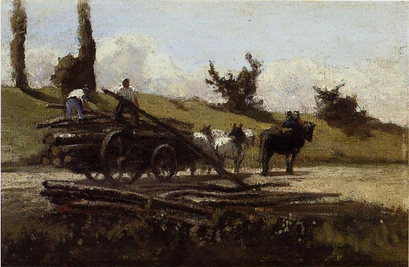 Wikioo.org - The Encyclopedia of Fine Arts - Painting, Artwork by Camille Pissarro - The Wood Cart