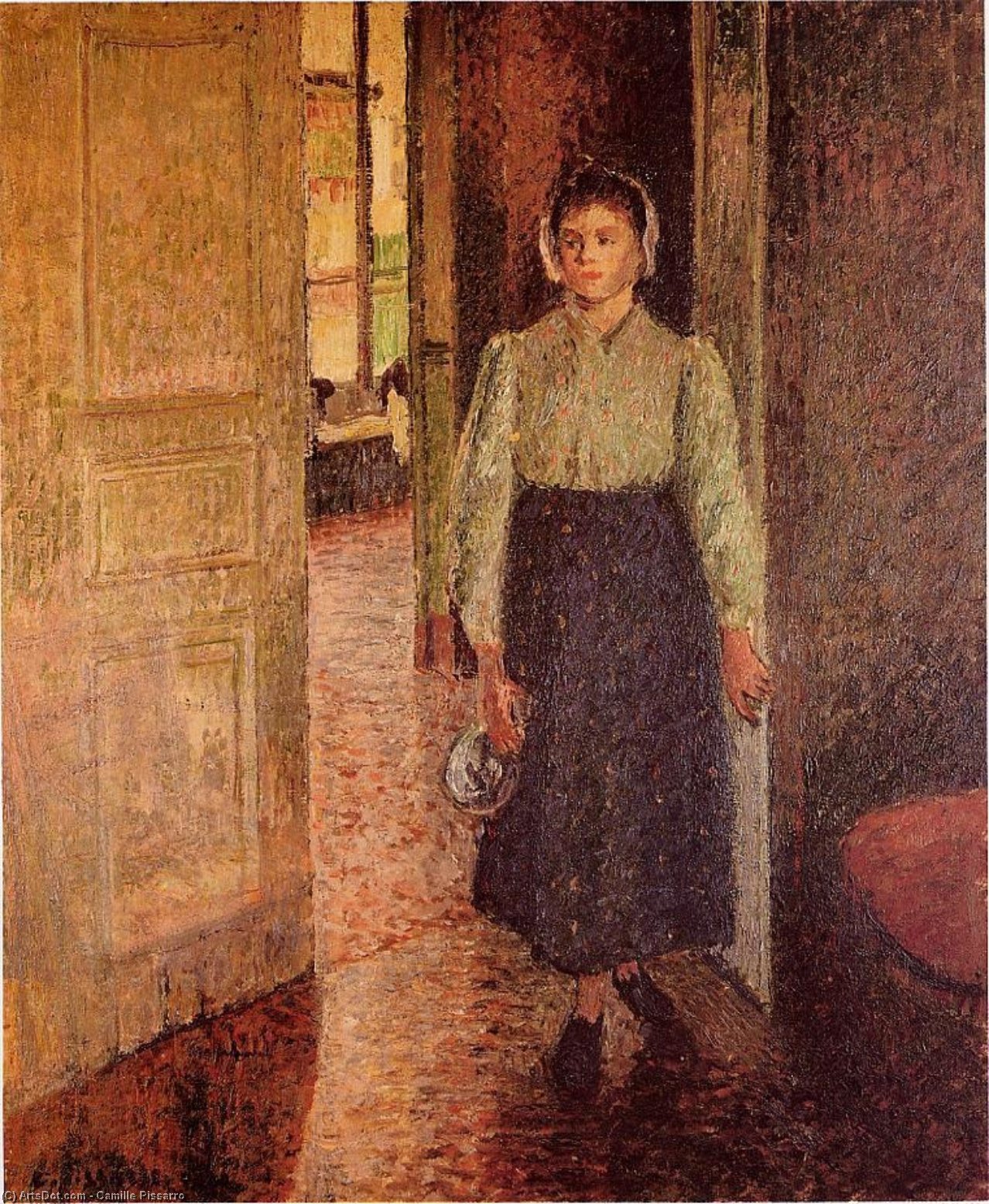 Wikioo.org - The Encyclopedia of Fine Arts - Painting, Artwork by Camille Pissarro - The Young Maid