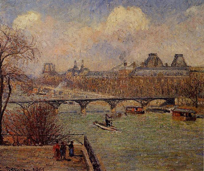 Wikioo.org - The Encyclopedia of Fine Arts - Painting, Artwork by Camille Pissarro - View of the Seine from the Raised Terrace of the Pont-Neuf