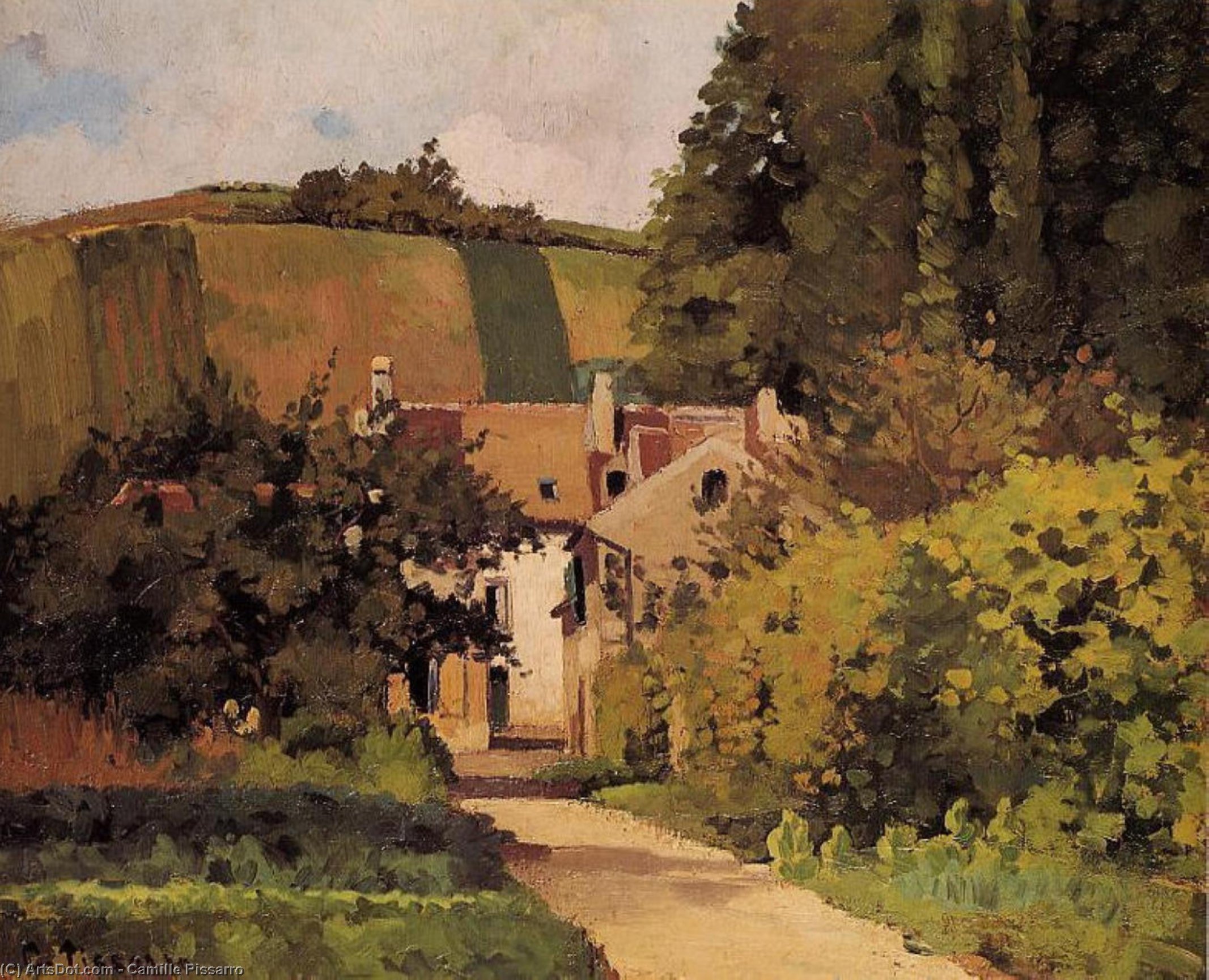 Wikioo.org - The Encyclopedia of Fine Arts - Painting, Artwork by Camille Pissarro - Village Church