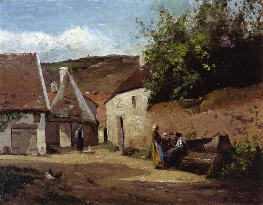 Wikioo.org - The Encyclopedia of Fine Arts - Painting, Artwork by Camille Pissarro - Village Corner