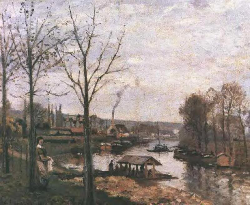 Wikioo.org - The Encyclopedia of Fine Arts - Painting, Artwork by Camille Pissarro - Wash House at Bougival
