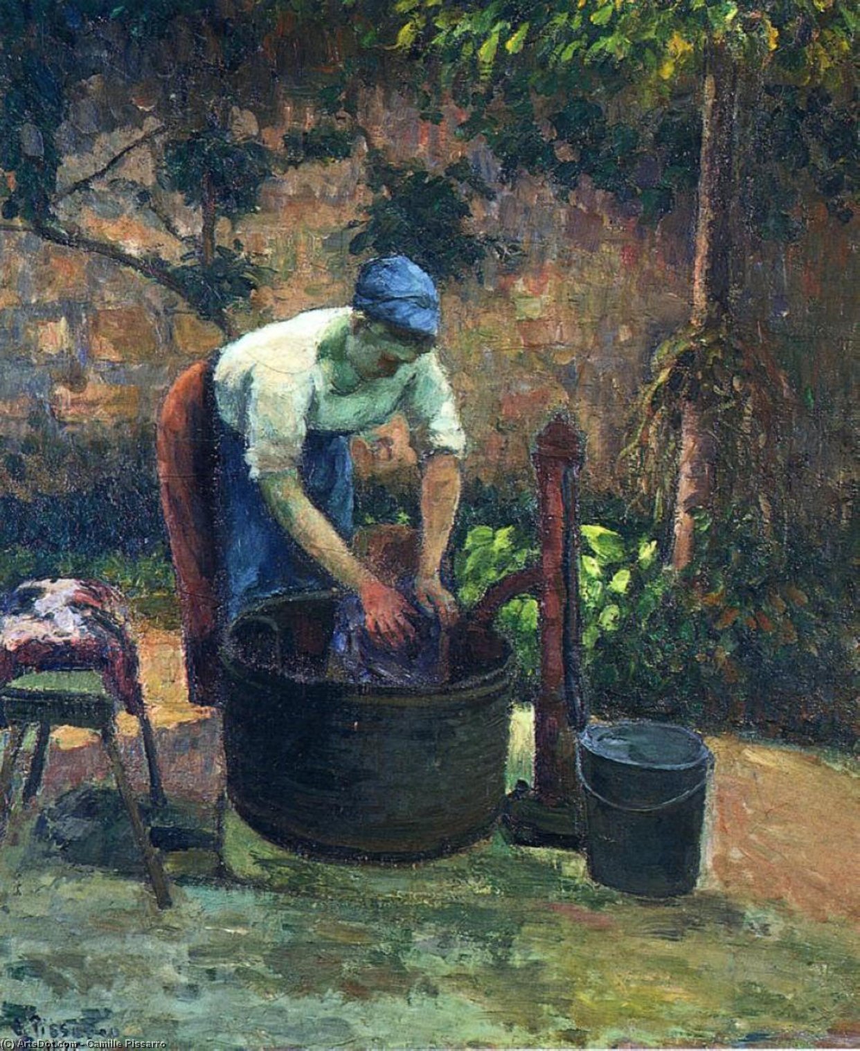 WikiOO.org - Encyclopedia of Fine Arts - Maleri, Artwork Camille Pissarro - Washerwoman