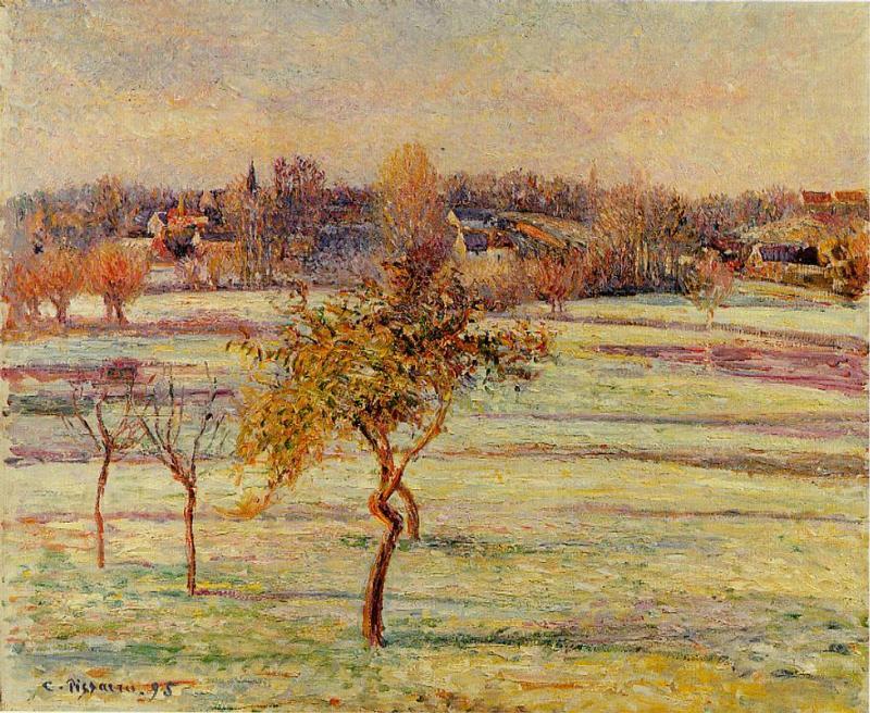 Wikioo.org - The Encyclopedia of Fine Arts - Painting, Artwork by Camille Pissarro - White Frost at Eragny