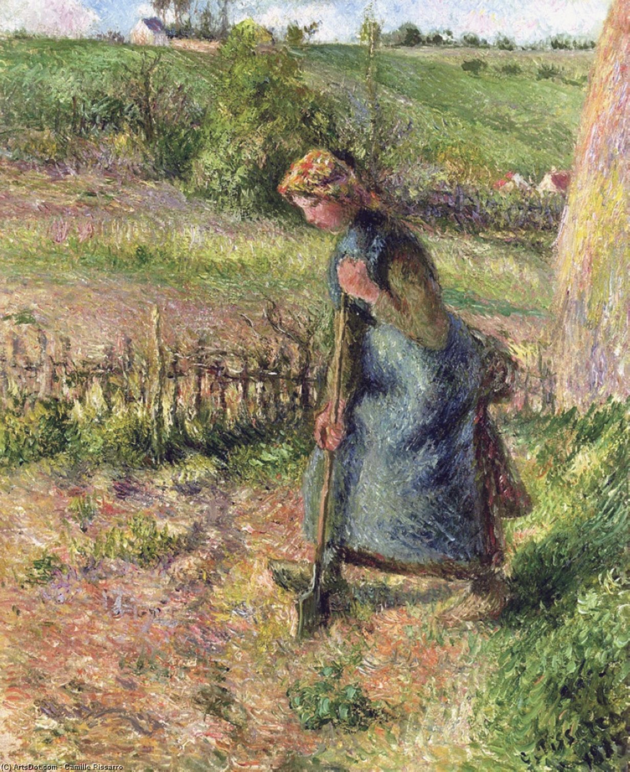 Wikioo.org - The Encyclopedia of Fine Arts - Painting, Artwork by Camille Pissarro - Woman Digging