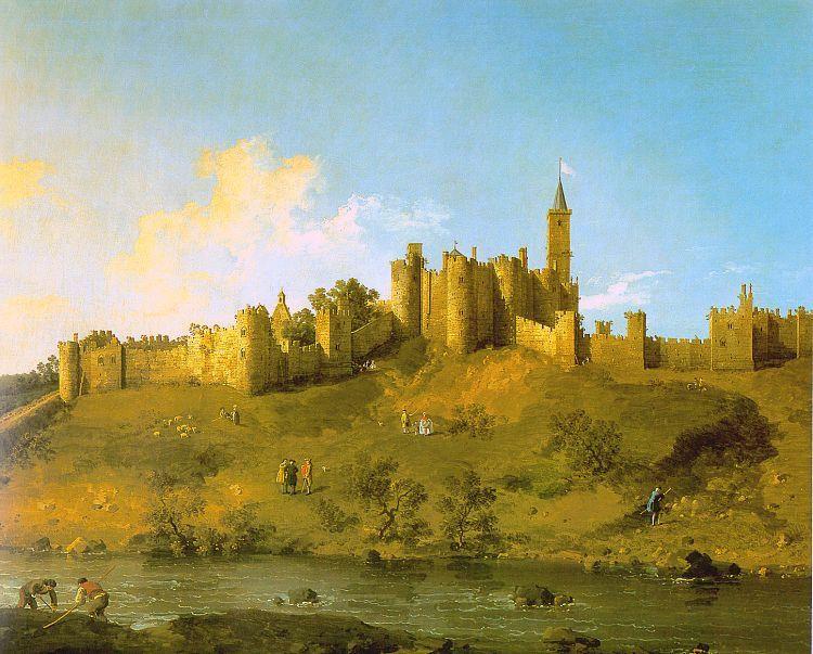 Wikoo.org - موسوعة الفنون الجميلة - اللوحة، العمل الفني Giovanni Antonio Canal (Canaletto) - Alnwick Castle at Northumberland